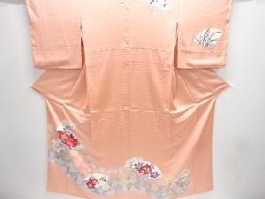 扇面に花模様刺繍訪問着